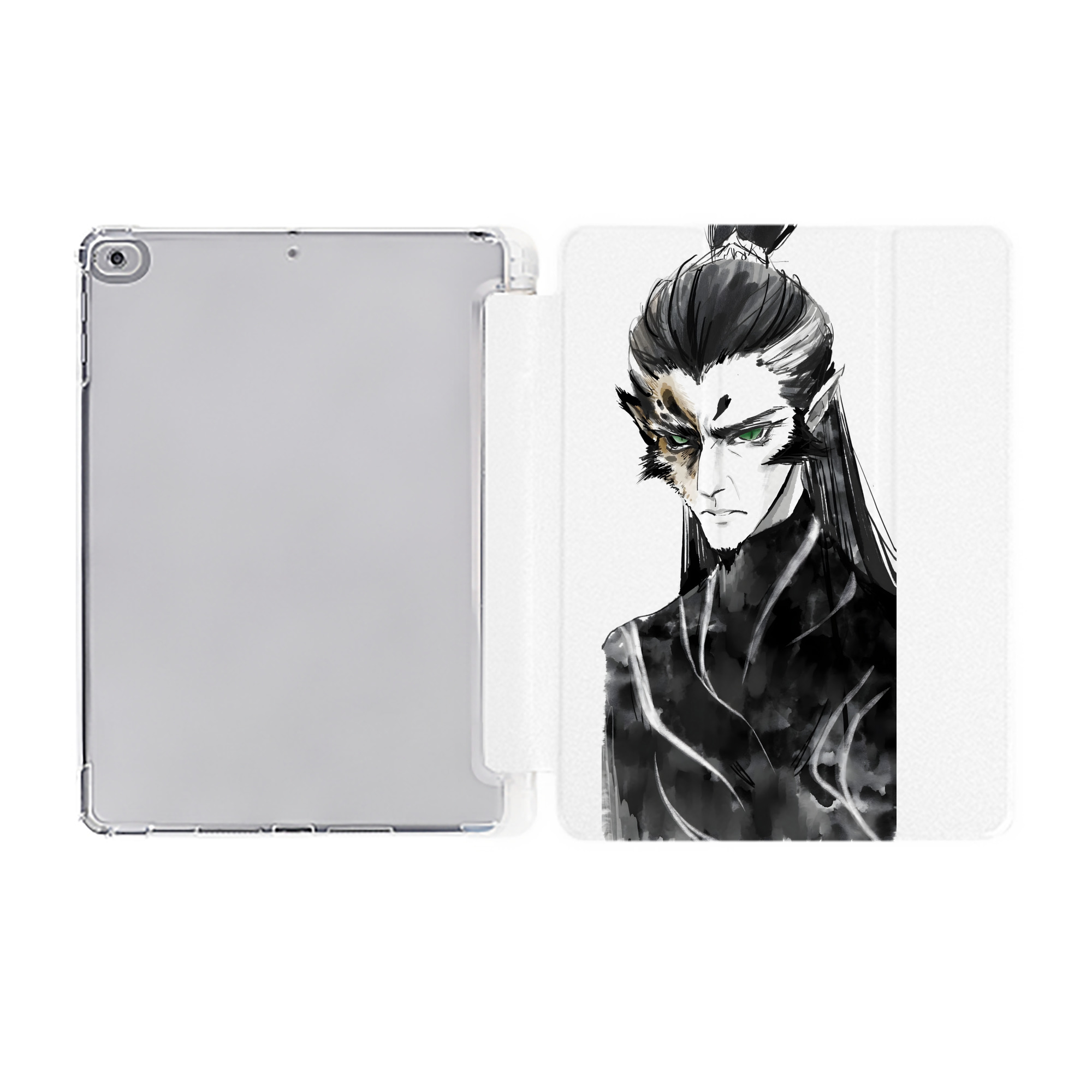 （画像用） Ne Zha 2 ナタ 魔童の大暴れ IPad ケース ペン収納付き 三つ折りスタンド PUレザー×シリコン 対応機種9.5/10.5/10.9インチ